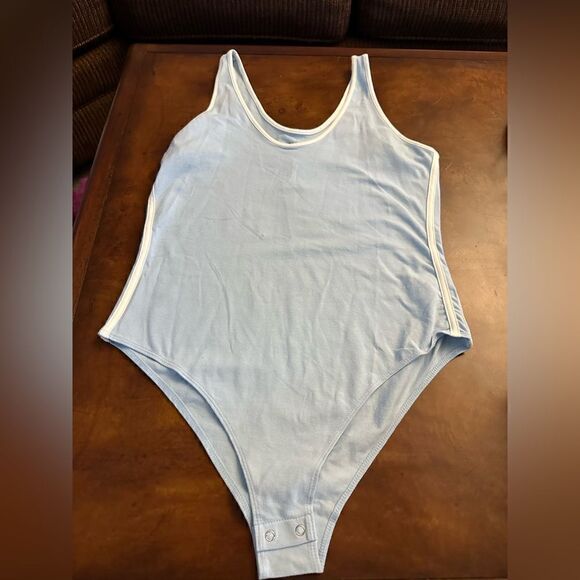 Wild Fable Blue White Athletic Stripe Bodysuit NWT Size XL or XXL - Picture 9 of 11